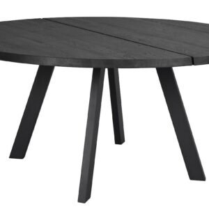 Rowico Home Fred ruokapöytä pyöreä 160 cm musta tammi/musta metallijalka