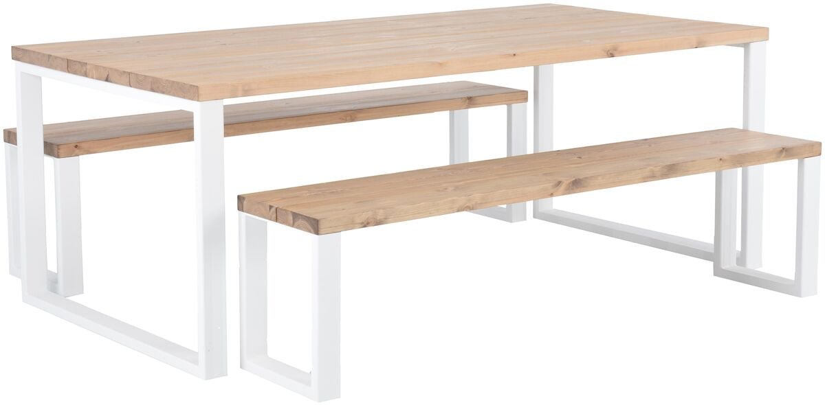 ruska-ruokailuryhma-penkeilla-200x100-cm-antiikkipetsattu-harjattu-manty-valk