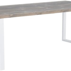 Ruska ruokapöytä 200x100 cm harjattu ja lakattu mänty savunharmaa/valkoinen