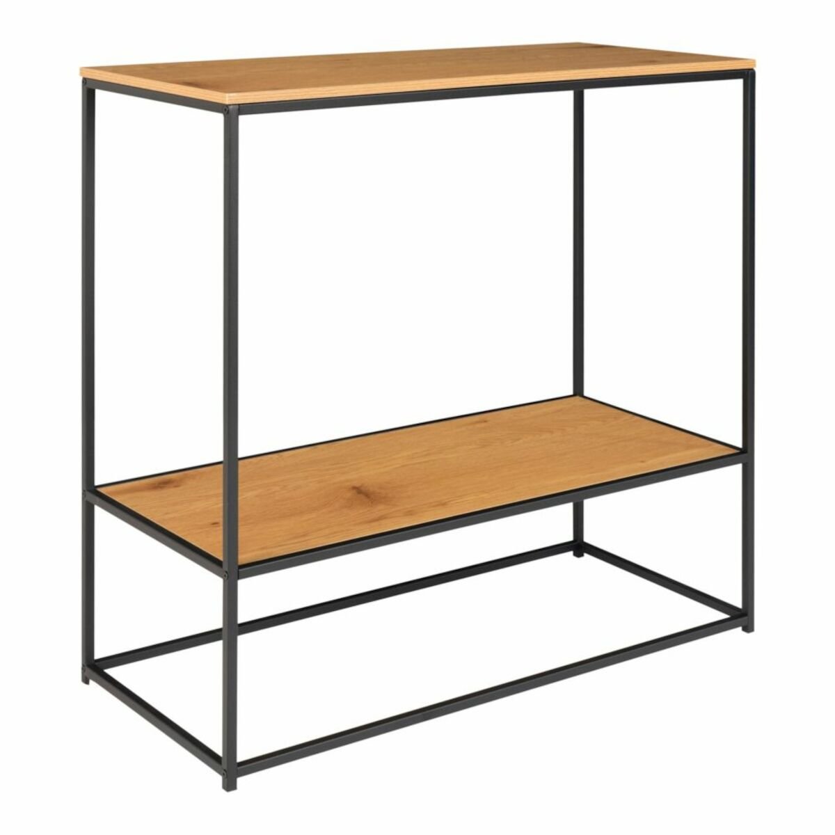 house-nordic-vita-sivupoyta-musta-tammihyllyilla-80x36x80-cm