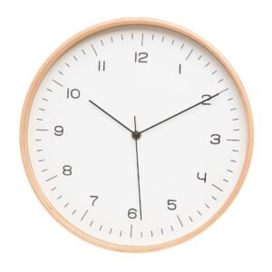 4Living vaneriseinäkello Ø53 cm valkoinen/luonnollinen puu väri