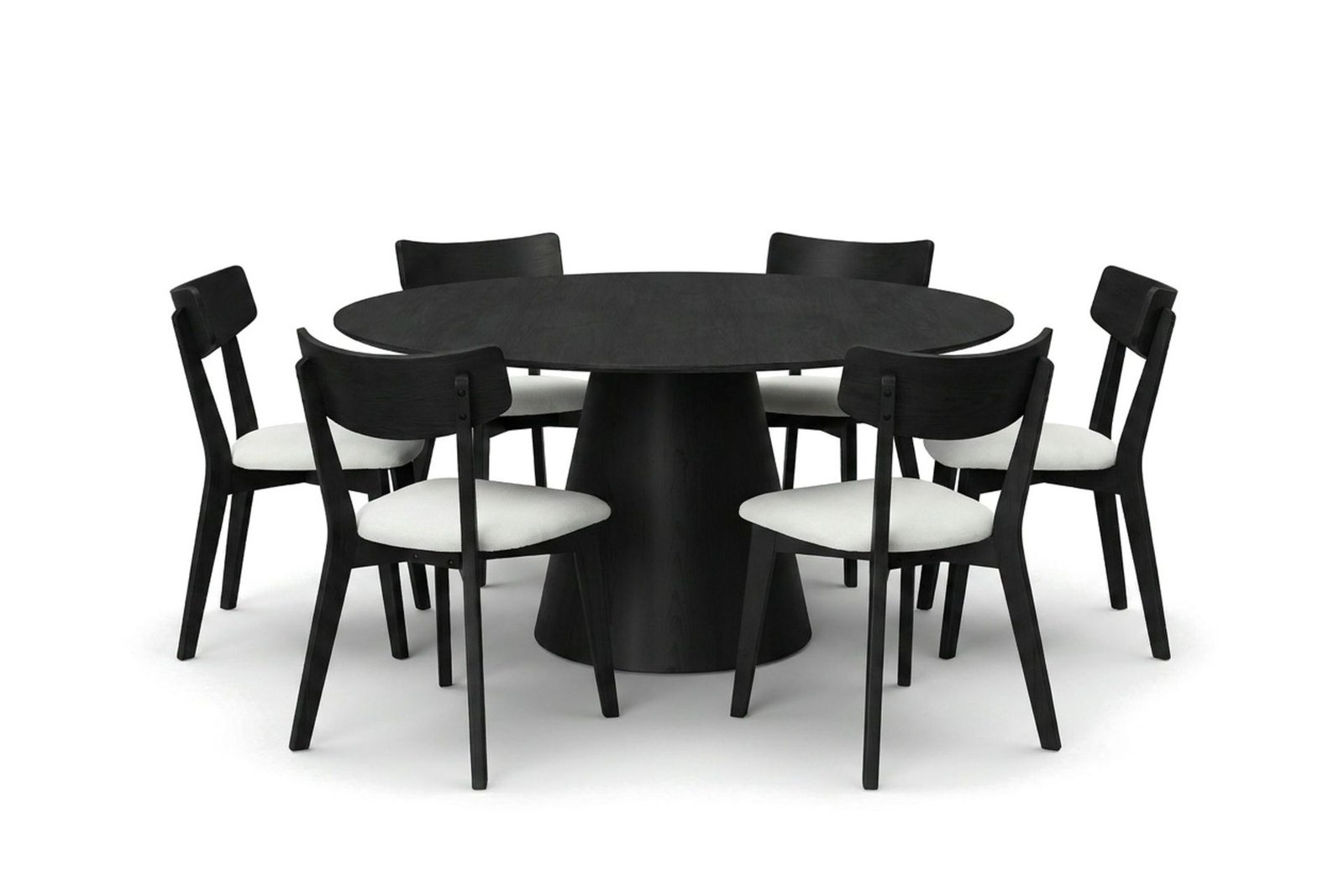 siena-ruokailuryhma-150-cm-pyorea-musta-6-amelia-ruokailutuolia-istuintyynylla-musta-beige