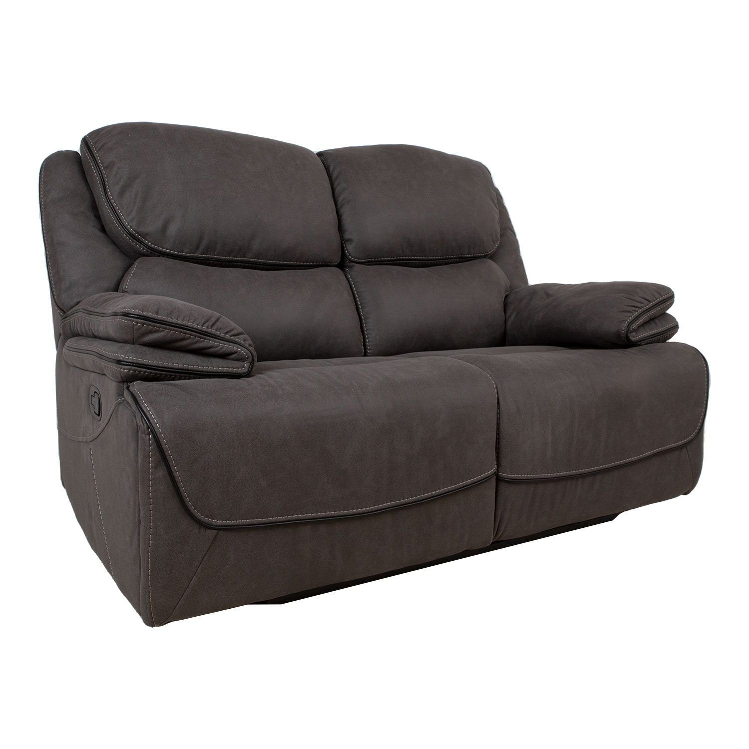 Recliner-sohva Sälmar 2-istuttava manuaalisella mekanismilla - harmaa