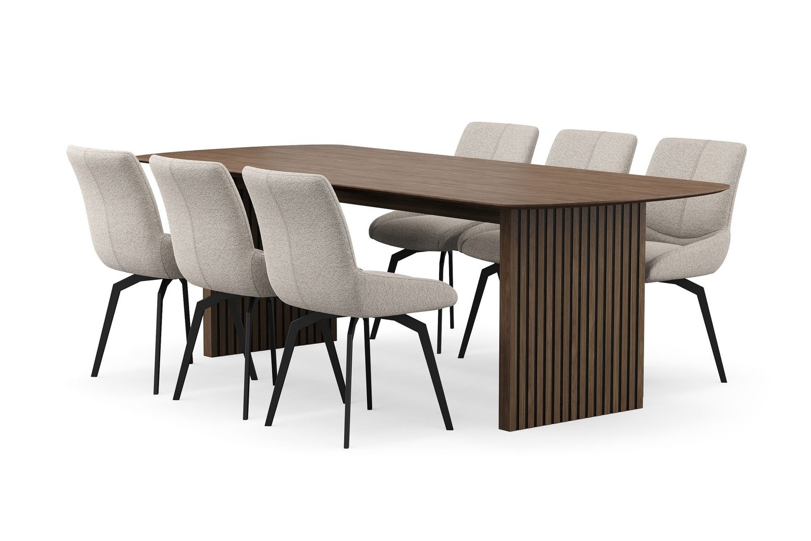 richeto-ruokailuryhma-240-cm-ja-6-mora-pyorivaa-tuolia-savustettu-tammi-tummanbeige