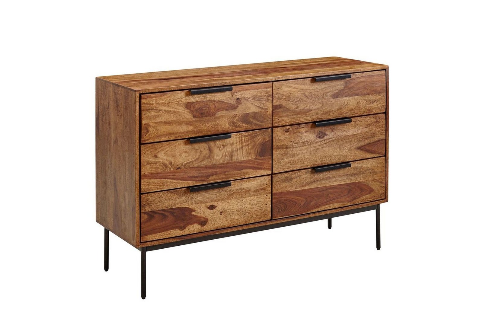 senkki-wohnling-vankkaa-puuta-117-cm-6-laatikkoa-filigraaniset-metallijalat-maalaistalo