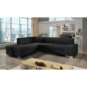 Kulmasohva Eltap Porto 278x217x74 cm - Sawana 14, Musta, Vasen