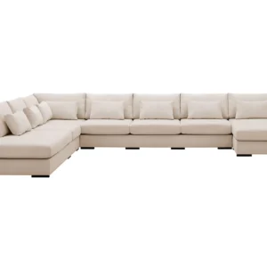 Grande Iso 7-istuttava U-Sohva Divaanilla Oikea - Beige Manchester