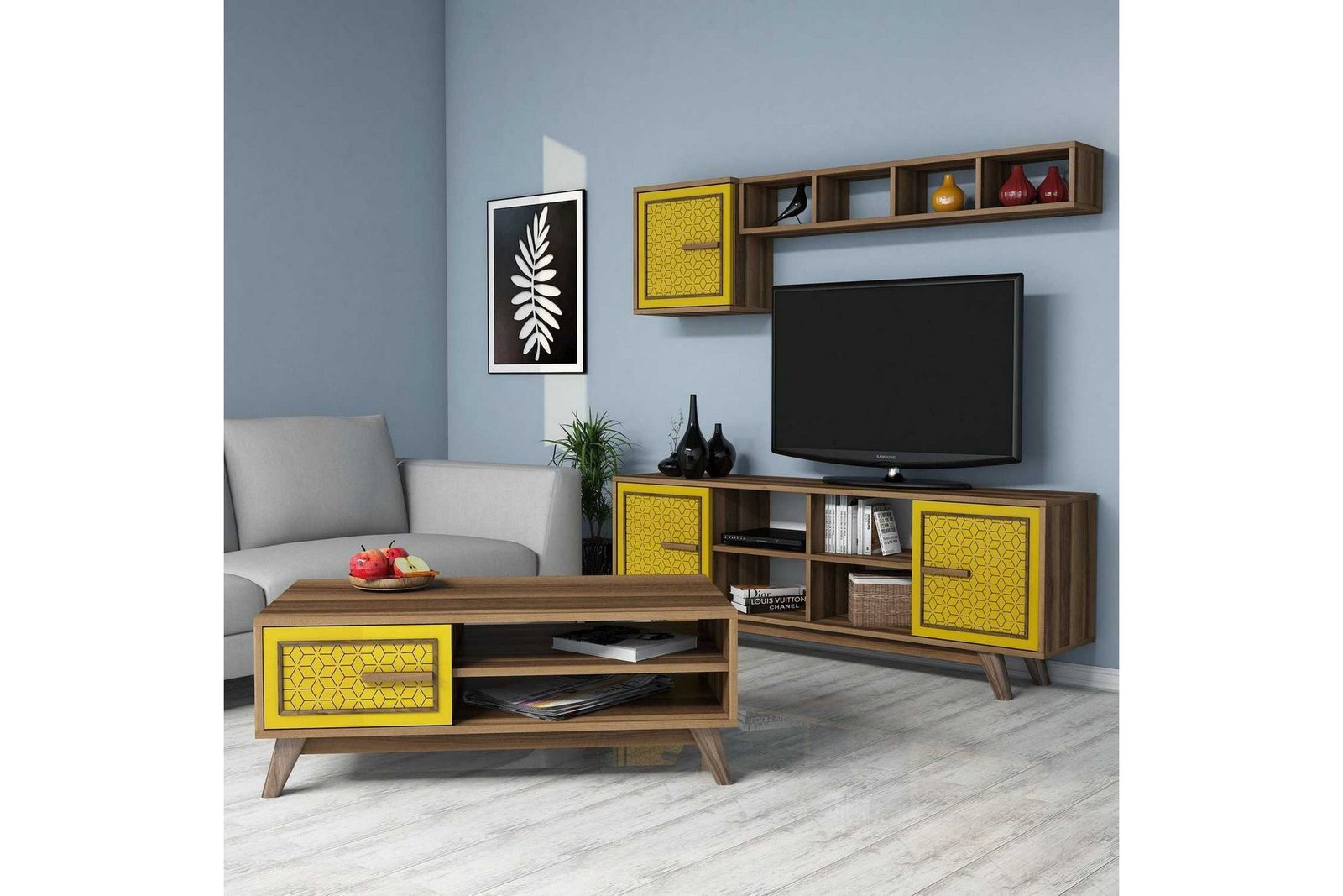 tv-kalustepaketti-amtorp-160-cm-ruskea-keltainen