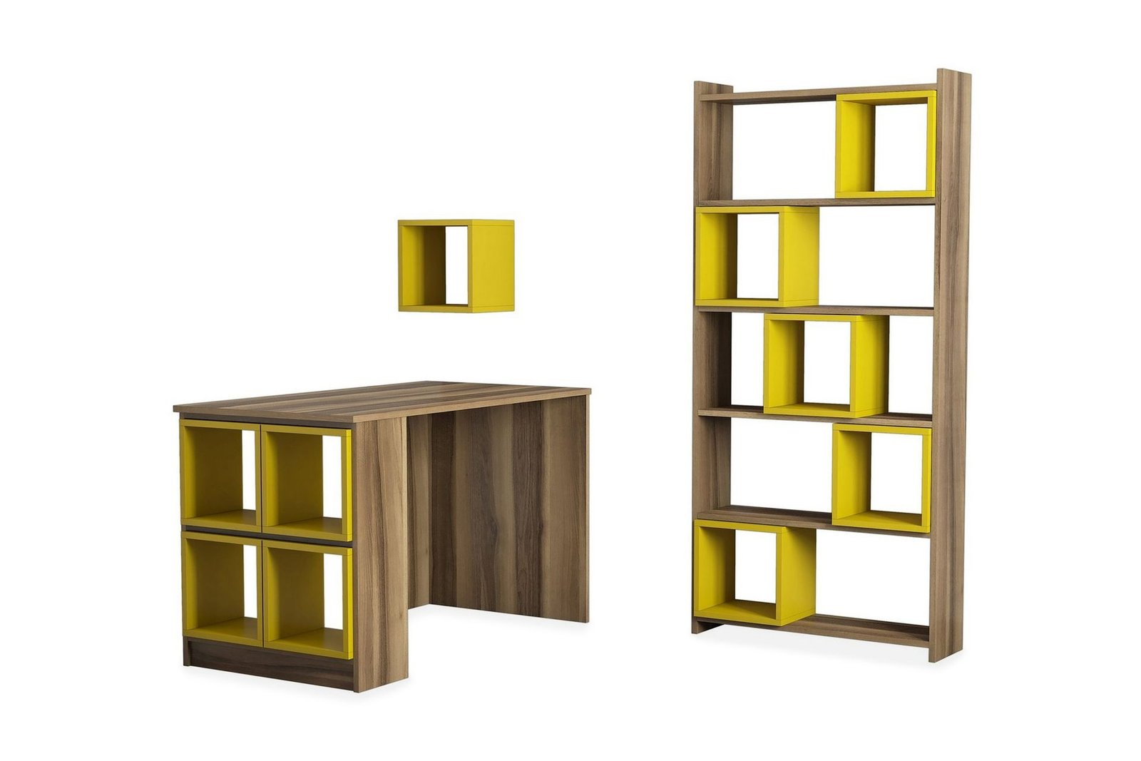 kirjoituspoyta-amtorp-120-cm-sailytys-hyllyseinahyllykirja-ruskea-keltainen