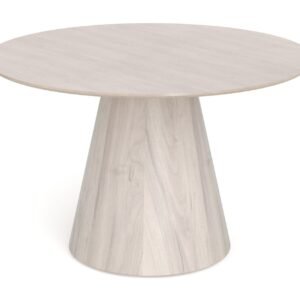 Siena pyöreä ruokapöytä 130 cm, viilu - Valkopigmentoitu
