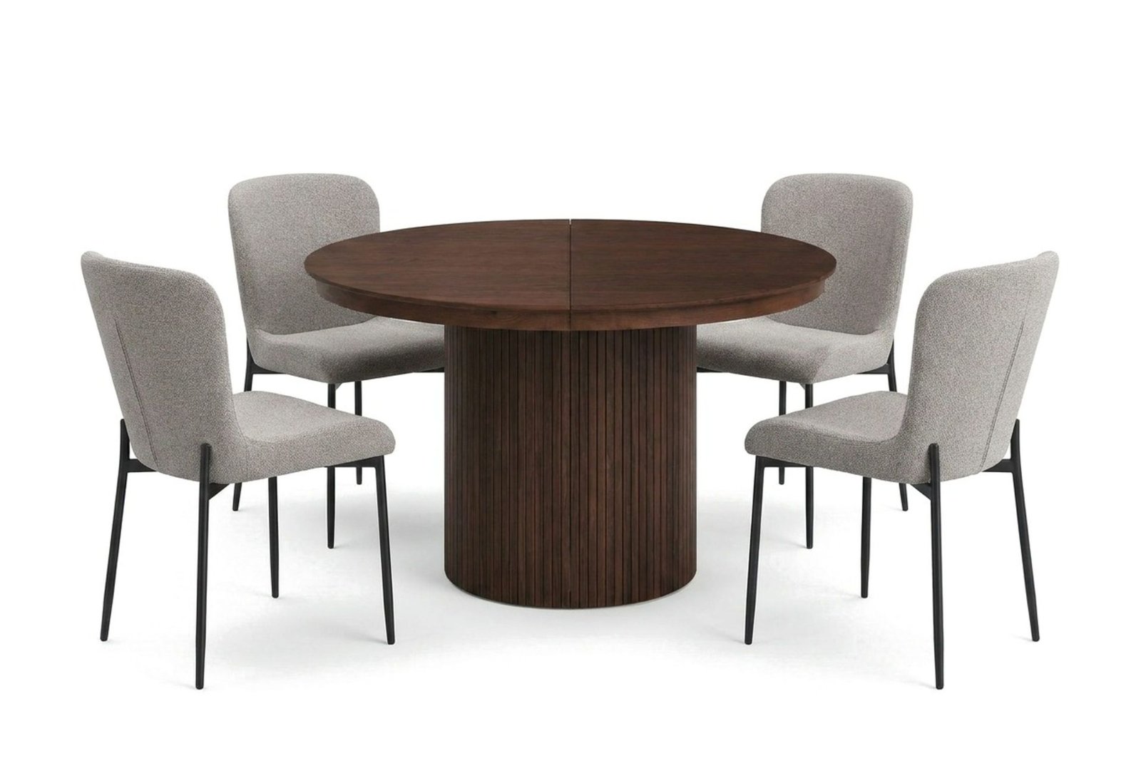 kopparbo-jatkettava-pyorea-120-220-cm-pahkina-4-elsie-ruokatuolilla-pahkina-vaaleanharmaa