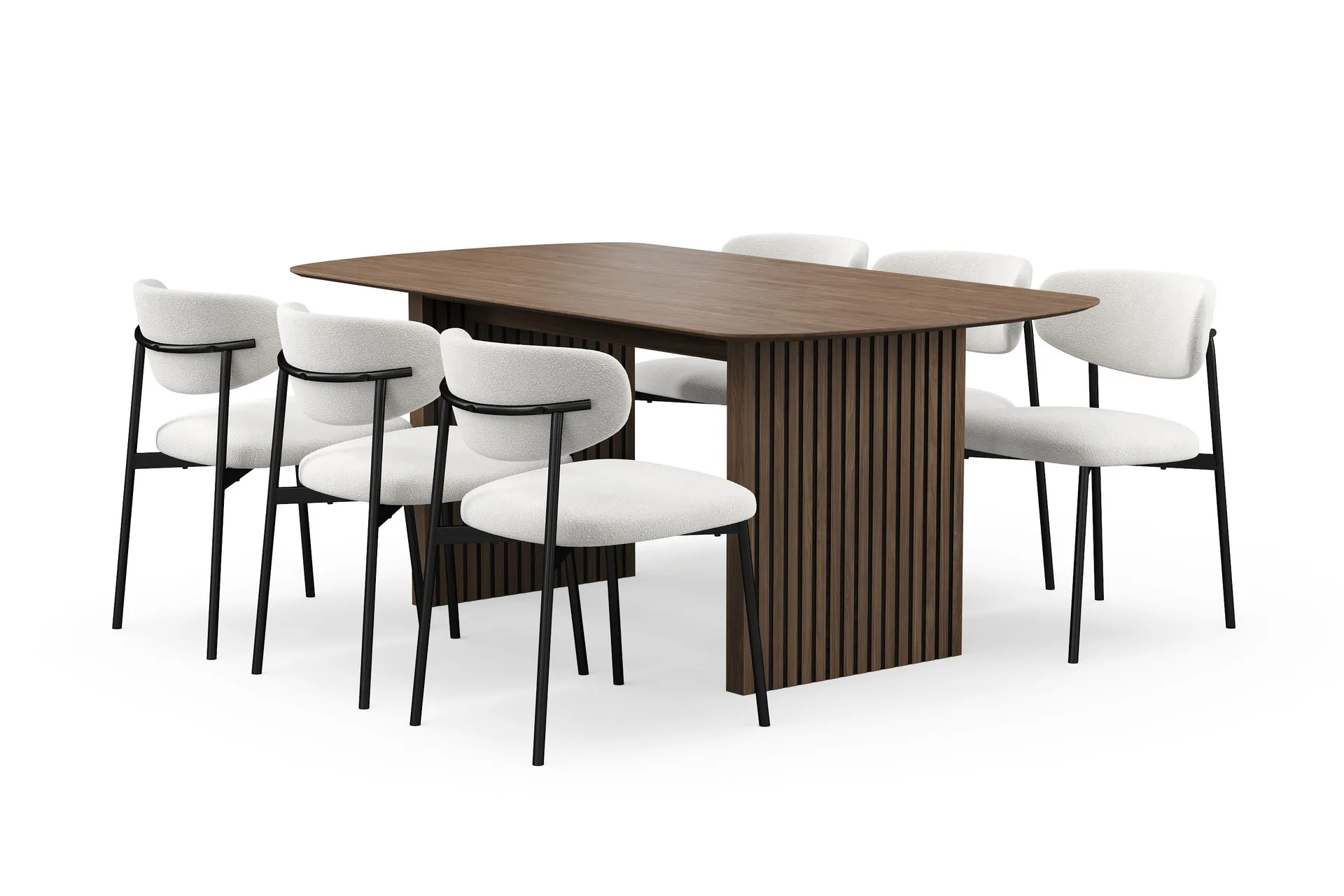 richeto-ruokapoyta-180-cm-ja-6-lucy-ruokatuolia-savutammi-valkoinen-boucle