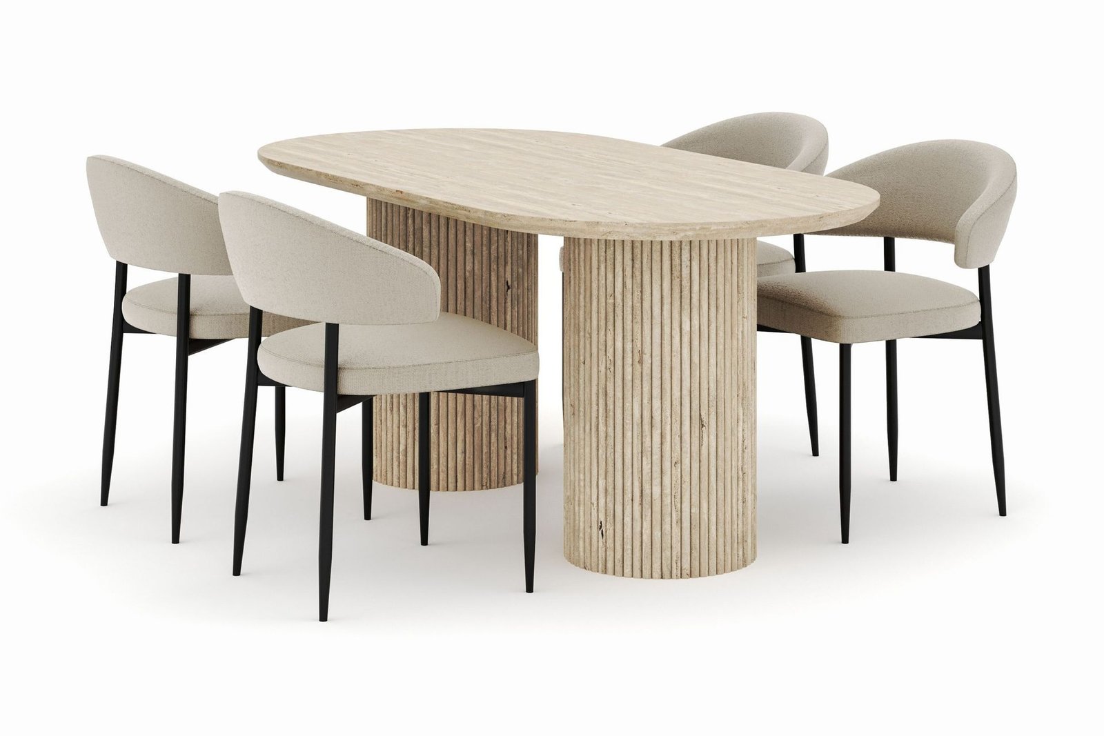 uppveda-soikea-ruokapoyta-180x90-cm-ja-4-sawako-tuolia-beige