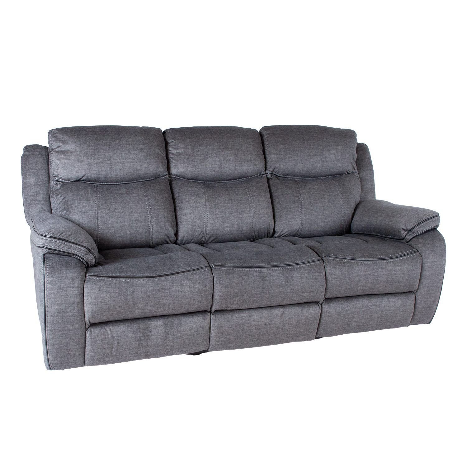Recliner-sohva Iskmar 3-istuttava manuaalisella mekanismilla - Harmaa