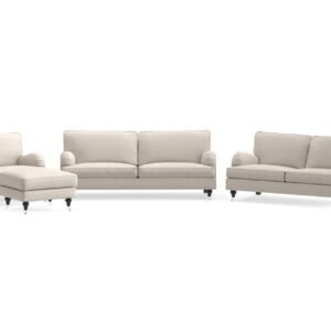 Howard Classic Sohvaryhmä 3-istuttava + 2-istuttava Sohva + Nojatuoli + Rahi Kankaalla - Beige