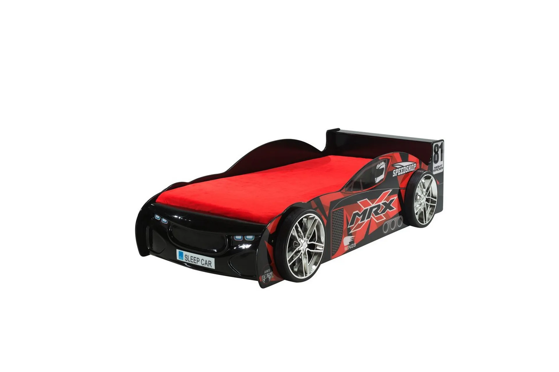 sanky-mrx-auto-musta-punainen-90x200-cm-patjan-kanssa-patjan-kanssa