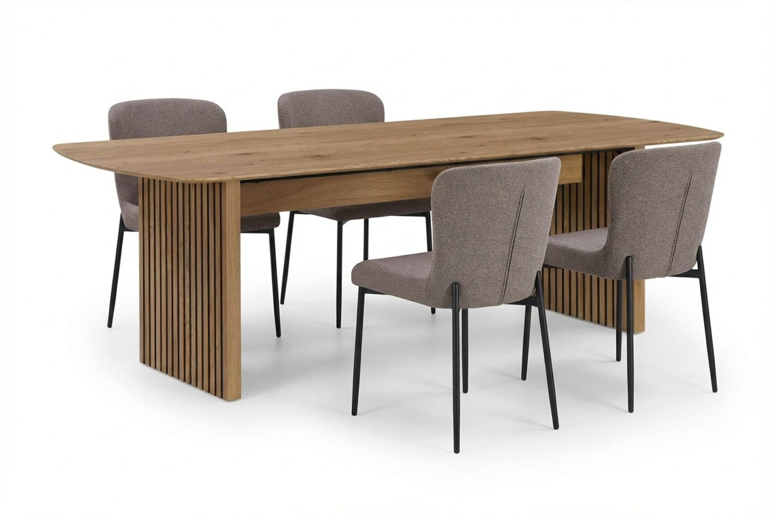 richeto-ruokailuryhma-tammi-180-cm-ja-4-elsie-ruokatuolia-tammi-harmaa