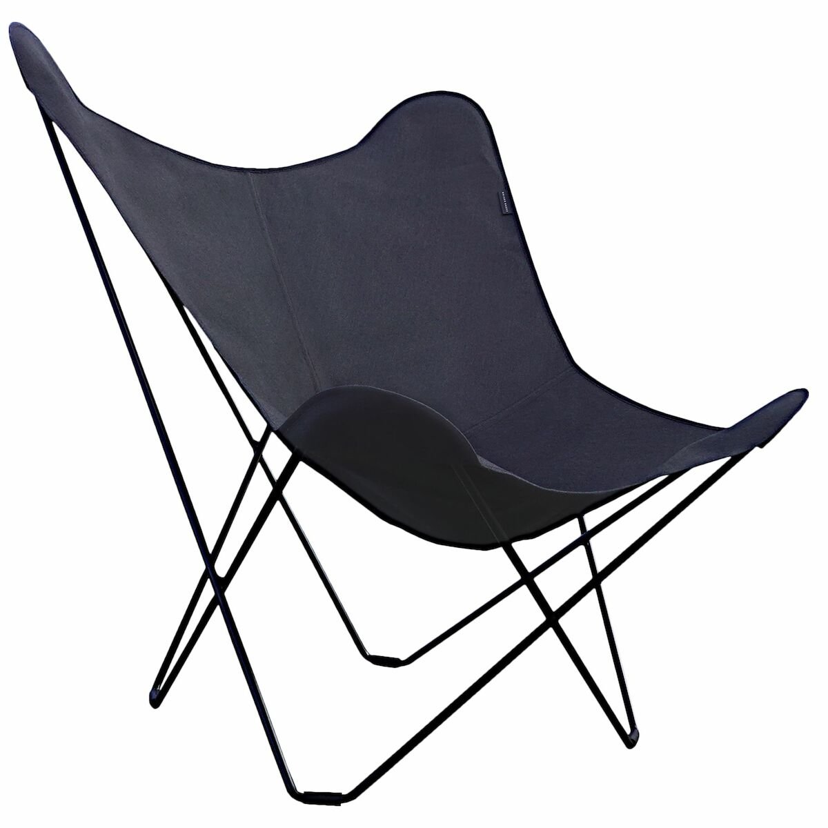 cuero-sunshine-mariposa-lepakkotuoli-sunbrella-kangas-tummanharmaa-5082-musta-ja