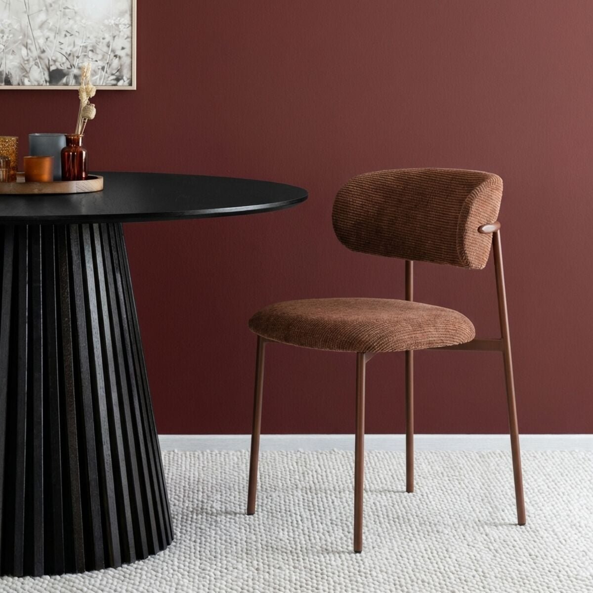 Falun tuoli terracotta UF895-42/ pähkinä