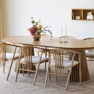 House Nordic Osaka-Agustin 6-hengen jatkettava ruokailuryhmä tammi/hiekka