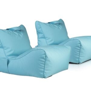 Jade Outdoor säkkituolit 2 kpl setti vaaleansininen