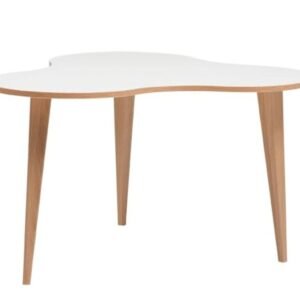Luna sohvapöytä 85 cm valkoinen tammireunalla/tammi