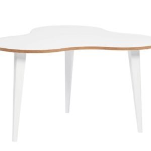 Luna sohvapöytä 85 cm valkoinen tammireunalla/valkoinen