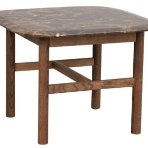 Rowico Home Hammond sohvapöytä 62x62 cm ruskea Emperador-marmori/ruskea öljytty