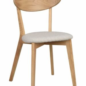 Rowico Home Ami tuoli lakattu tammi/harmaa-beige kangas