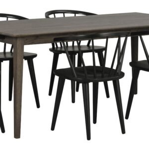 Rowico Home Filippa-Carmen 6-hengen ruokailuryhmä tummanruskea/musta