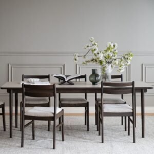Rowico Home Fairmount ruokapöytä 220x95 cm beige HPL/ruskea tammi
