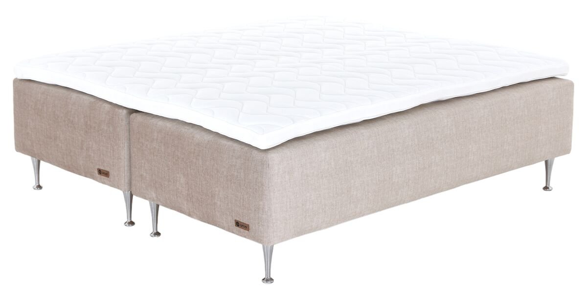 Unia Platina runkopatjasänky 160 XL luonnonkumi, shampanja jalat, beige Vogue