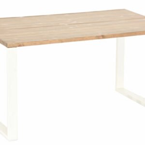 Honka lankkupöytä metallijaloilla 140x90 antiikkipetsattu/valkoinen