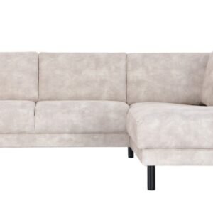 Joki avokulmasohva oikea beige Adore 01, mustat jalat