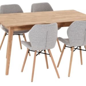 Koto-Keto 4-hengen ruokailuryhmä öljytty tammi/beige Monza 60