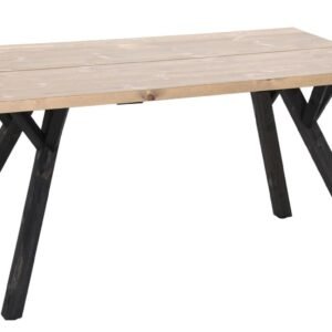 Lana lankkupöytä suoralla reunalla 150x90 cm antiikkipetsattu/musta