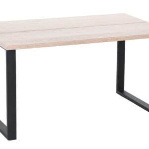 Manner tammi lankkupöytä 140x90 cm valkolakattu tammi/musta