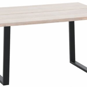 Nova tammi lankkupöytä 140x90 cm valkolakattu tammi/musta