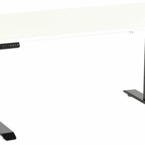 Office sähköpöytä 115x67 cm valkoinen musta jalka