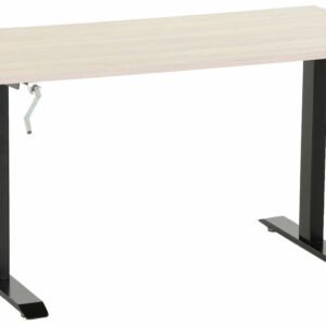 Office veivattava säätöpöytä 135x67 cm hopea jalava musta jalka