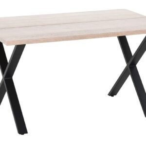 Paljakka tammi lankkupöytä 140x90 cm valkolakattu tammi/musta