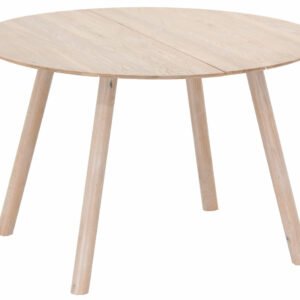 Siro tammi pyöreä ruokapöytä Ø115 cm lakattu tammi/valkolakattu tammi