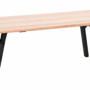Tikli tammi lankkupöytä 195x90 cm lakattu tammi kansi, musta mänty jalka