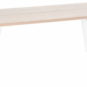 Tikli tammi lankkupöytä 195x90 cm valkolakattu tammi kansi,valkoinen mänty jalka