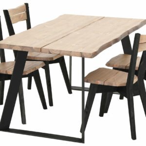 Triangel-Lana 4-hengen ruokailuryhmä, antiikkipetsattu/musta