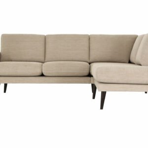 Viive avokulmasohva oikea vaalea beige Naomi 42, jalat 50100 musta
