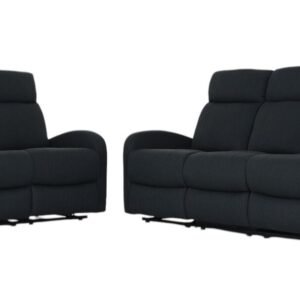 Vivano Kino recliner sohvakalusto 3+2 tummanharmaa Malmo 96