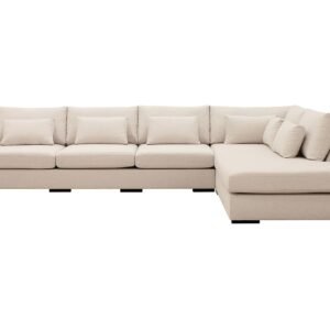 Grande 5-istuttava Sohva divaanilla Oikea - Beige Kangas