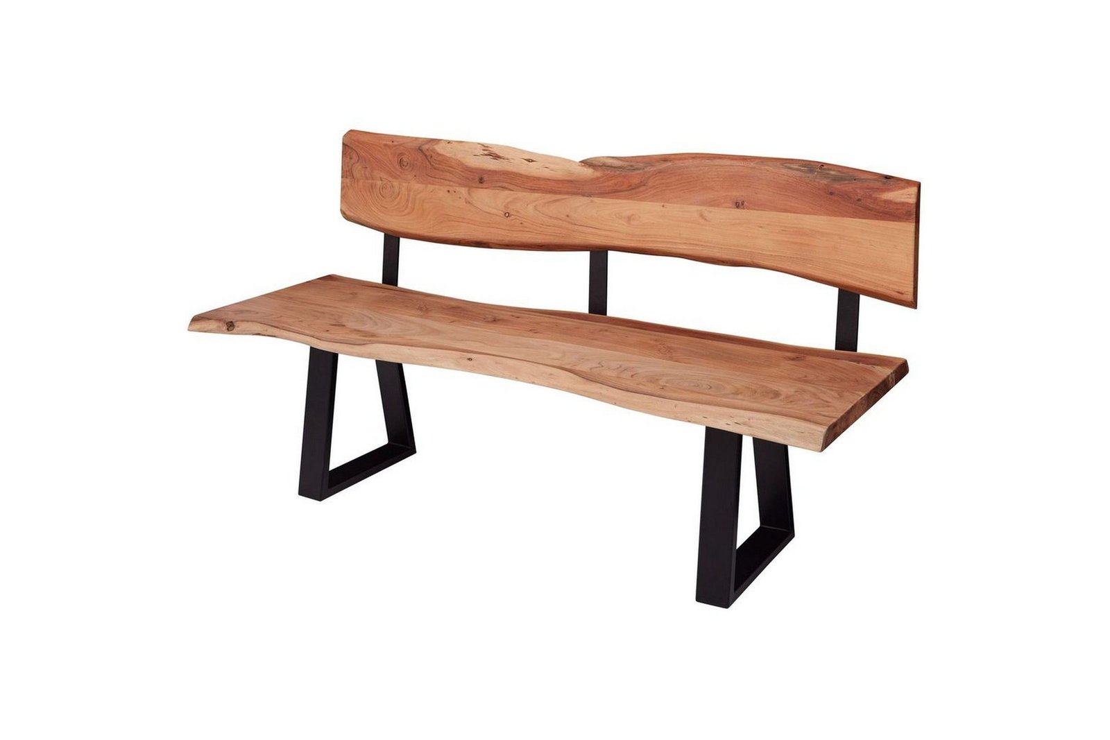 ruokasalin-penkki-wohnling-kiintea-puurakenne-metallijaloilla-maalaistyyli-selkanojalla-160-cm-selkanojalla-160-cm