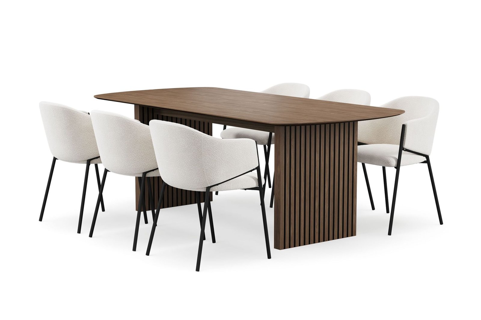 richeto-ruokapoyta-210-cm-ja-6-filip-ruokatuolia-savutammi-valkoinen-boucle